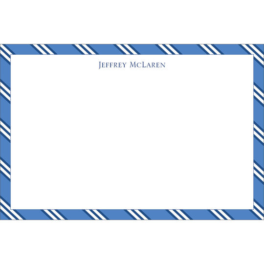 Blue & Navy Repp Tie Flat Note Cards